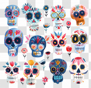 Sugar Skulls - Sugar Skulls For Day Of The Dead Celebration Transparent PNG
