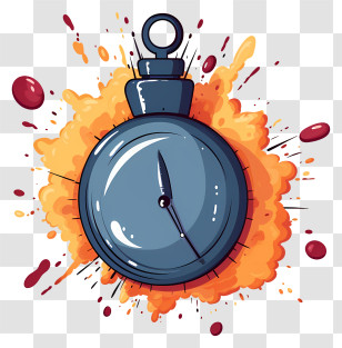 Doodle Style Timer Bomb - Exploding Stopwatch Illustration Transparent PNG