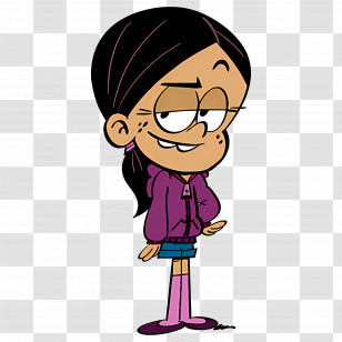 Cartoon Character - Animated Girl In Hoodie Transparent PNG