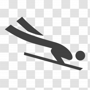 Olympic Sport - Ski Jump Action Silhouette Icon Transparent PNG