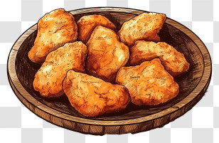 Chicken Nuggets - Plate Of Crispy Chicken Nuggets Transparent PNG