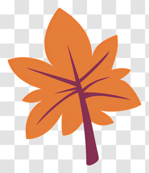 Orange Leaf - Maple Leaf Illustration In Autumn Theme Transparent PNG