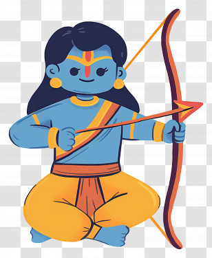 Lord Rama - Blue-Skinned Mythological Archer Character Transparent PNG