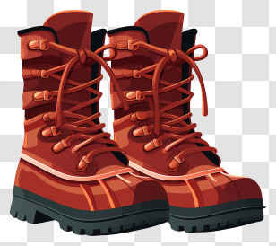 Winter Boots - Pair Of Durable Red Hiking Boots Transparent PNG