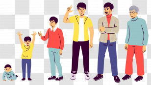 Human Life Cycle - Family Evolution Illustration Transparent PNG