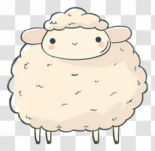 Sheep - Adorable Cartoon Sheep Illustration Transparent PNG