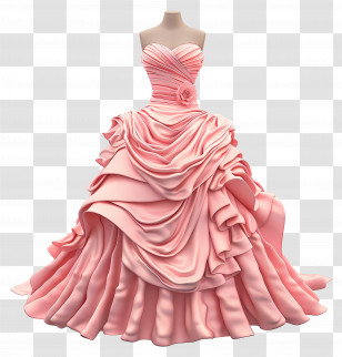 Chanel Wedding Dress - Elegant Pink Evening Gown Design Transparent PNG