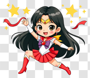 Sailor Moon Girl - Cute Chibi Magical Girl Transparent PNG