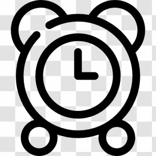 Clock - Royaltyfree - Black And White Transparent PNG