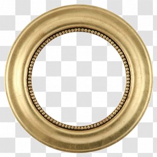 Picture Frame Mirror Gold Leaf Circle - Golden Round Transparent Background Transparent PNG