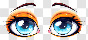 Cute Eyes - Blue Anime-Style Eyes With Bright Detailing Transparent PNG