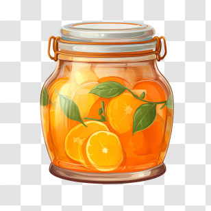 Orange Jam - Jar Of Orange Jam With Citrus Decoration Transparent PNG