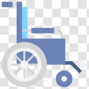 Wheelchair - Flat-Style Blue Wheelchair Illustration Transparent PNG