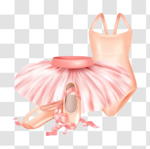 Ballet Costume - Pink Ballet Outfit With Tutu And Shoes Transparent PNG