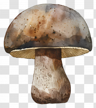 Boletus Mushroom - Watercolor Mushroom Illustration With Natural Look Transparent PNG