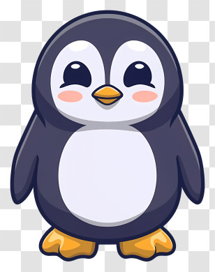 Art - Cute Cartoon Penguin Illustration Transparent PNG