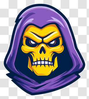 Retro Skeletor - Hooded Skull Illustration Transparent PNG