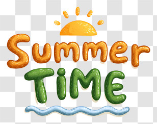Summer Logo Word - Playful Summer Time Lettering Transparent PNG