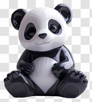 Panda Bear - Cute Panda Figurine Transparent PNG