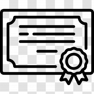 Certificate - Certificate Icon With Ribbon For Achievement Transparent PNG