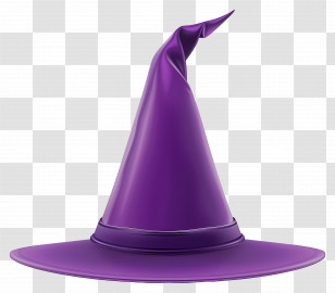 Halloween Cap - Purple Witch Hat Illustration For Halloween Transparent PNG