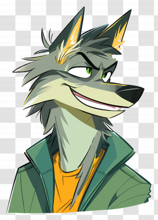 Cartoon Wolf - Cool Wolf Cartoon Character Transparent PNG