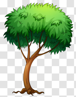 Tree - Cartoony Lush Green Tree Illustration Transparent PNG