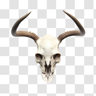Deer Skull - Animal Horned Skull In Detailed View Transparent PNG