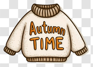 Autumn Logo Word - Autumn Time Sweater Illustration Transparent PNG