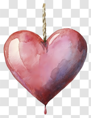Cartoon - Hanging Heart With Rope Transparent PNG