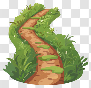 Dirt Path - Pathway Winding Through Green Vegetation Transparent PNG