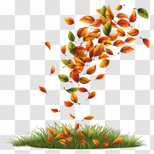 Fallen Leaves - Autumn Falling Leaves In Nature Transparent PNG