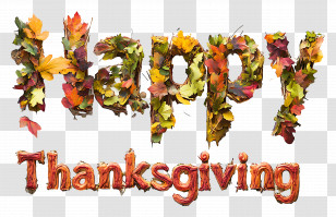 Happy Thanksgiving - Happy Thanksgiving With Leaf Letters Transparent PNG