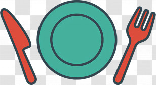 Fork And Knife - Plate With Knife And Fork Icon For Dining Concepts Transparent PNG