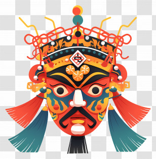 Mask Icon - Traditional Colorful Mask Transparent PNG