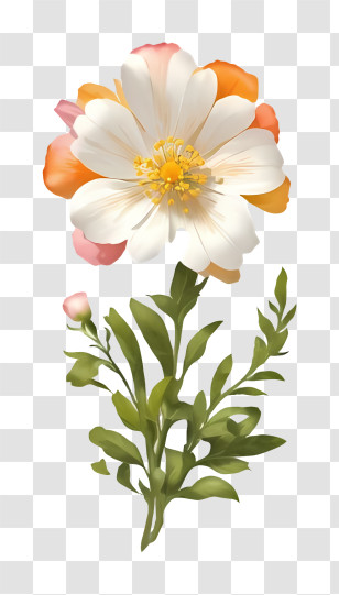 Art - Beautiful White Flower Illustration Transparent PNG