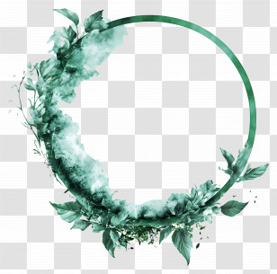Green Circle Frame - Green Wreath Decoration Transparent PNG
