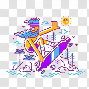 Athletes Sea Surf - Text - Art Transparent PNG
