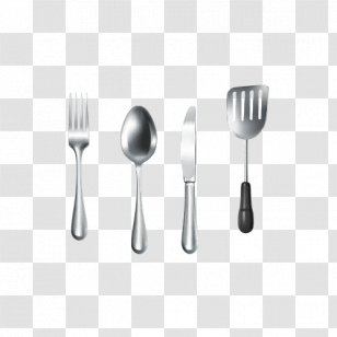 Knife Fork Kitchen Icon - Black And White - Tools Transparent PNG