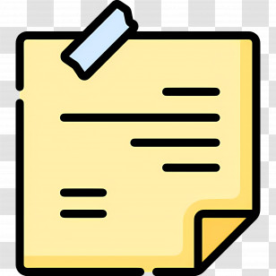 Sticky Notes - Yellow Sticky Note With Tape Transparent PNG