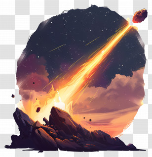 Meteor Watch Day - Dramatic Scene Of A Meteor Impact Transparent PNG
