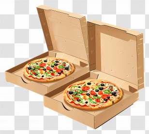 Pizza Box - Delicious Pizzas In Delivery Boxes Transparent PNG