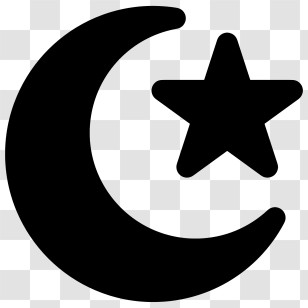 Star And Crescent - Crescent Moon And Star Symbol Transparent PNG