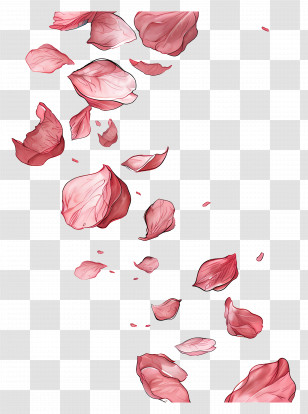 Falling Rose Petals - Elegant Floating Pink Petals Illustration Transparent PNG