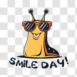 World Smile Day - Smiling Snail With Sunglasses Transparent PNG
