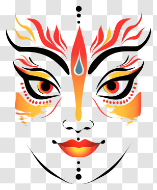 Durga Puja - Artistic Face Design Transparent PNG
