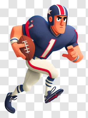 American American Football Quarterback - Football Player Running Transparent PNG