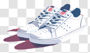Sneakers - White Sneakers With Shadows In Minimalist Style Transparent PNG