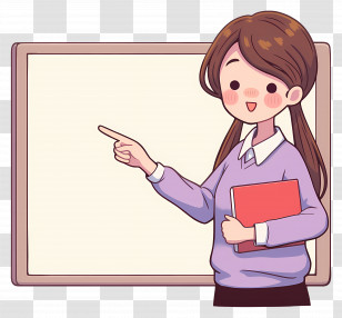 Teacher Education - Cartoon Teacher With Book Transparent PNG