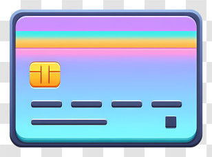 Credit Card Icon - Pastel Credit Card Illustration Transparent PNG